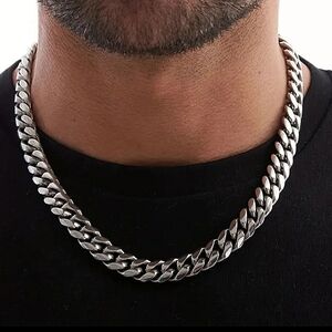 New! MEN'S 8mm Stainless Steel Cuban Link Chain.  24 Inches